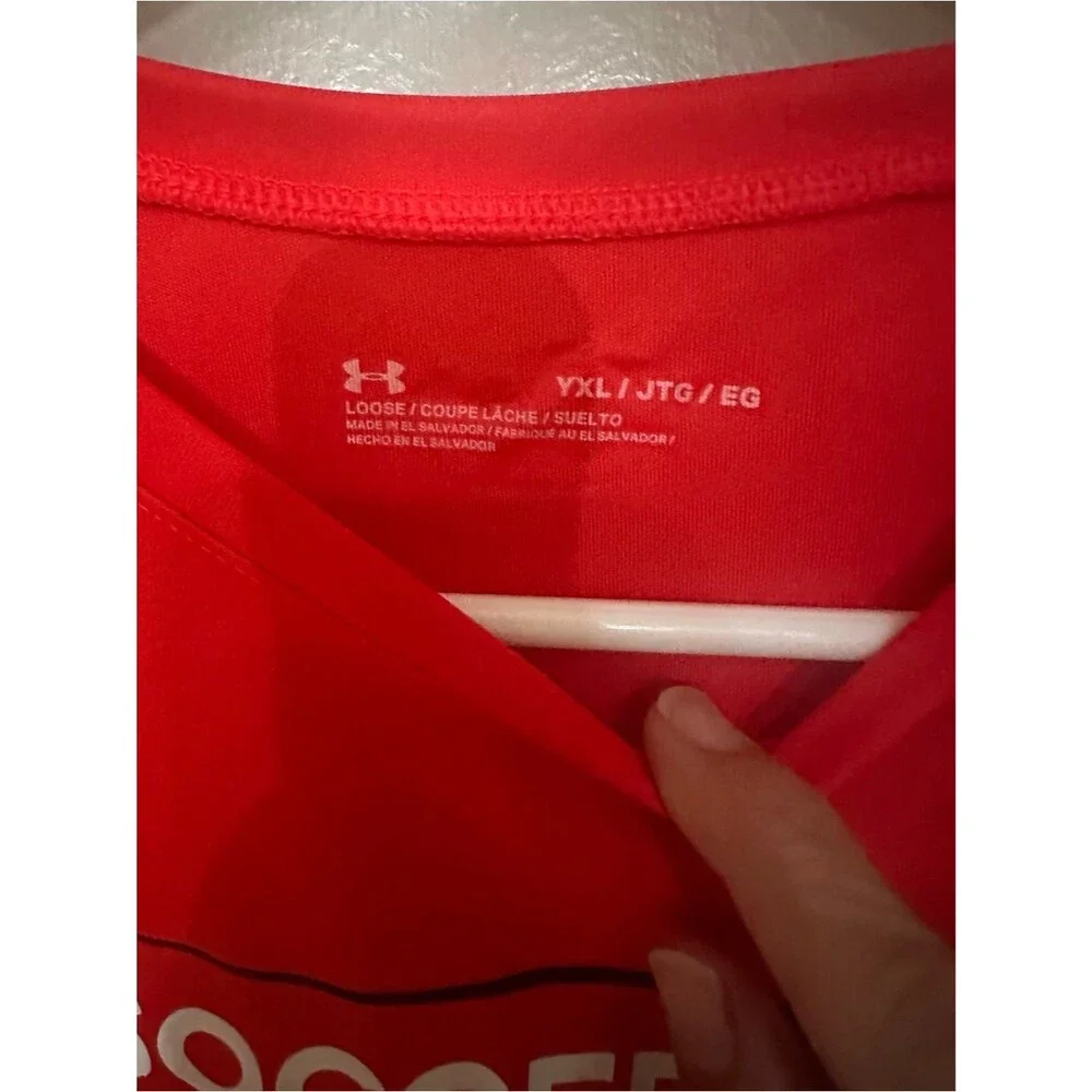 Under Armour Kids' Red 'Soccer' Long Sleeve Jersey Tee T shirt NWT size XL